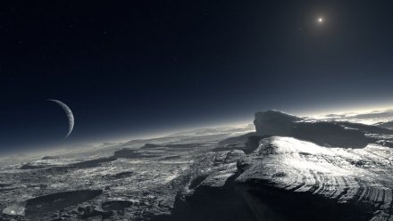 Artists conception of the view from Pluto